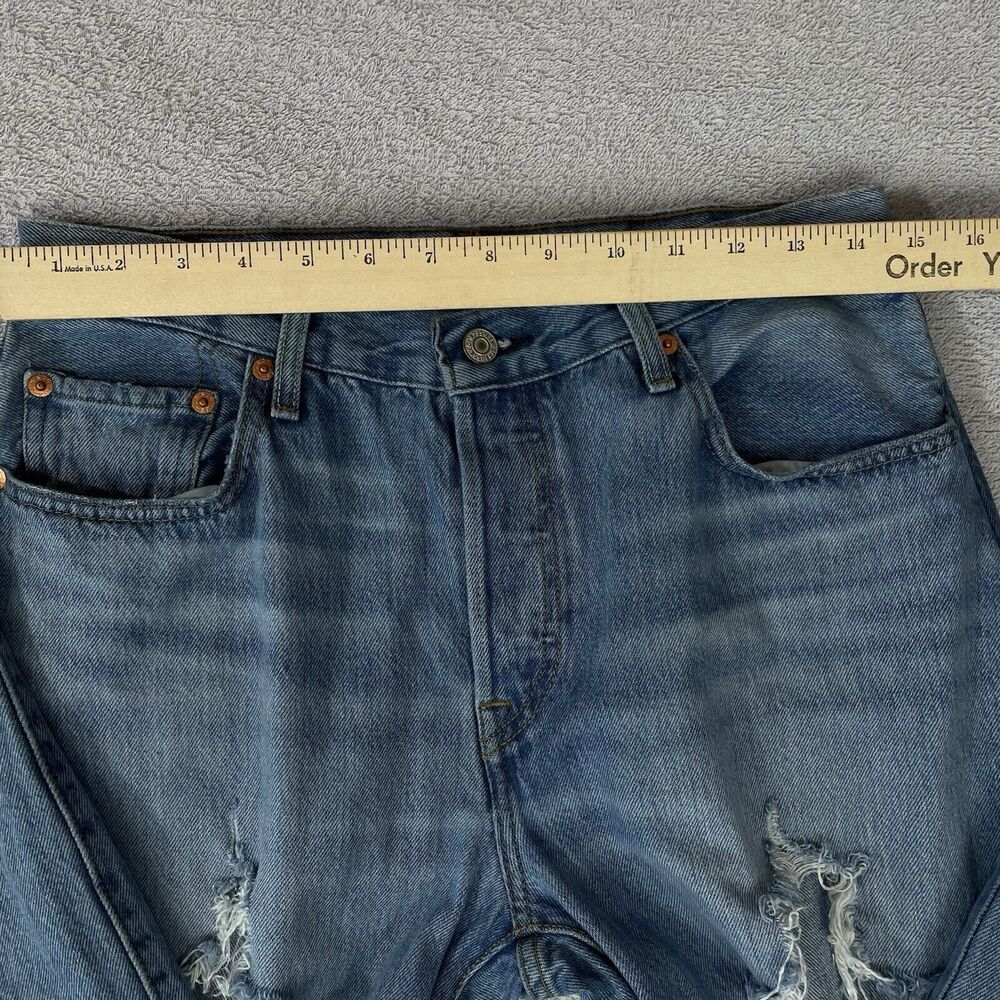 Levi's Premium 501 '90s Selvedge Jeans Women's W28 L32 Big E Destroyed Mid-Rise - Picture 11 of 16